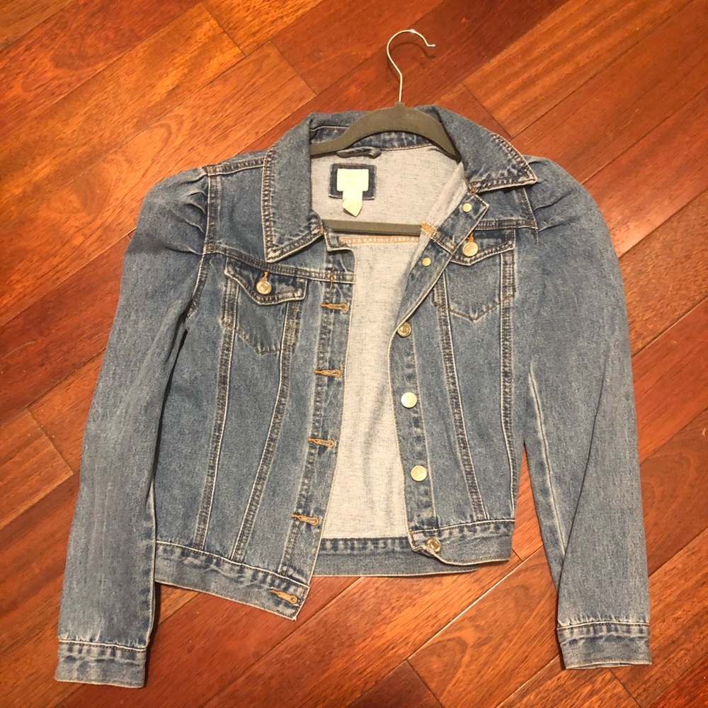 Forever 21 Girls Denim Jacket, puff sleeve design